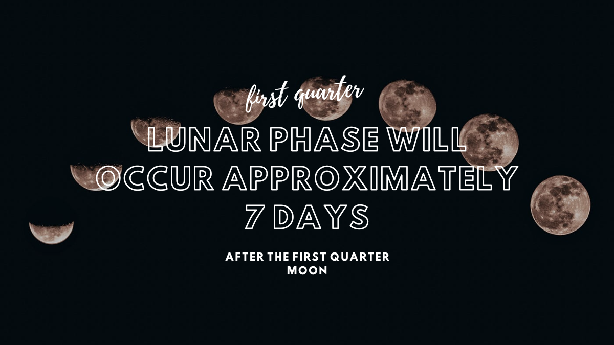 Which lunar phase will occur approximately 7 days after the first quarter moon?